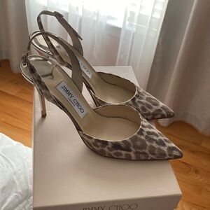 Jimmy Choo Beige Leopard Print Heels